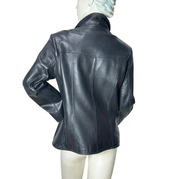 1990s Vintage black lambskin jacket by Adler Collection Size PM - Picture 3 of 9